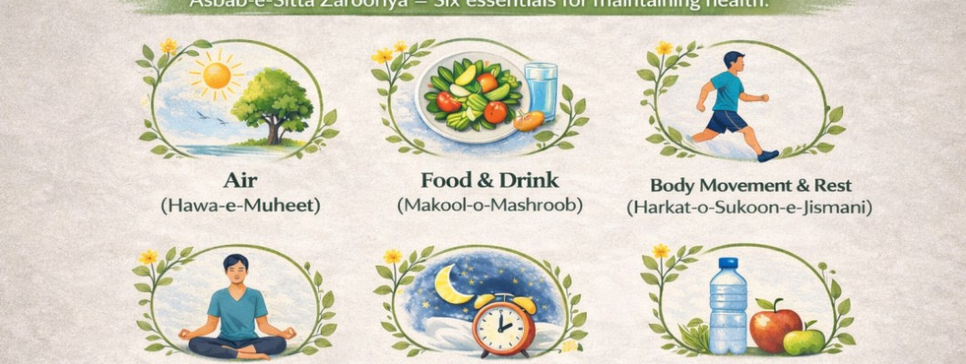 Asbab-e-Sitta Zarooriya: The Six Essential Needs for Holistic Health (Unani Lifestyle Guide)