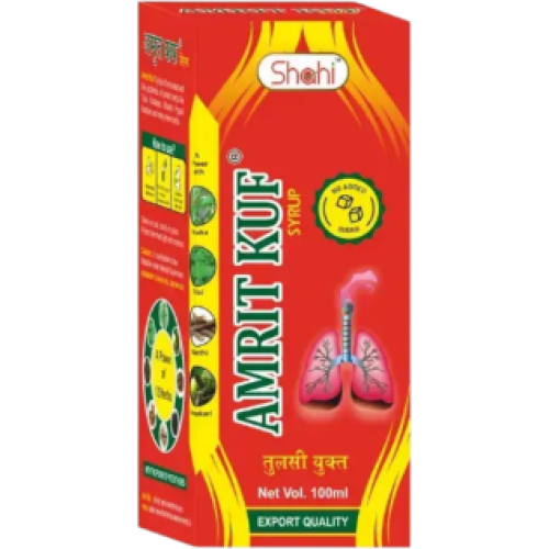 Amrit Kuf – Ayurvedic Cough Syrup with 12 Herbs | 100ml (Pack 0f 4)