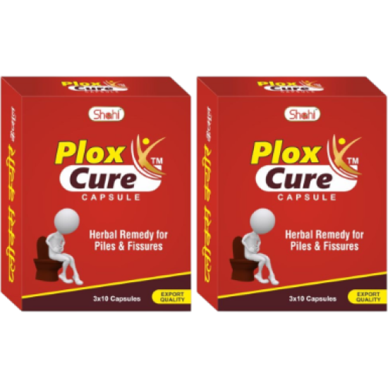 Plox Cure Capsules 3x10cap. for Piles & Fissures (Pack of 2)