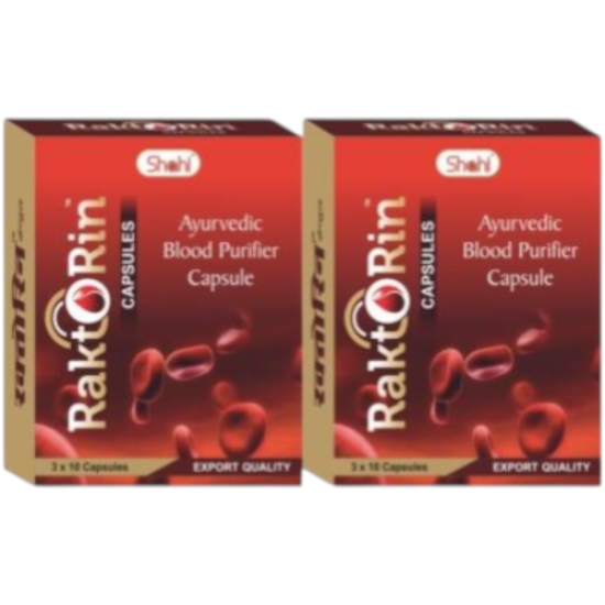 Raktorin Ayurvedic Blood Purifier Capsules – Natural Detox and Skin Health Support 3x10cap. (Pack of 2)